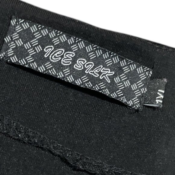 ICE SILK BRAND Dress Size 1XL Black V- Neck Ruffled Sleeves Front Pleats Stretch - Picture 7 of 12